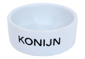 Konijnen Eetbak Steen Wit 12Cm