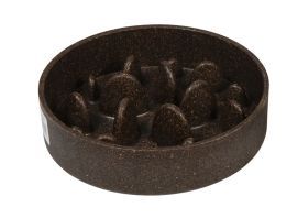 Bamboe Kom Slow Feed Bruin