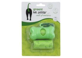 Mr.POOP GREEN! Houder groen+2 Rolletjes-Groen motief