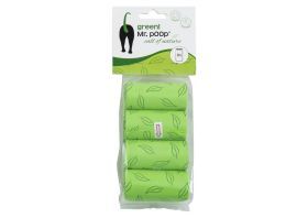 Mr.POOP GREEN! Navul. poepzakjes 8 Rolletjes-Groen motief