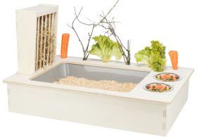 Konijnentoilet met voederstation 70x41x47cm