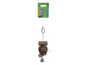 Bel, bal en stokjes vogelhanger 16cm